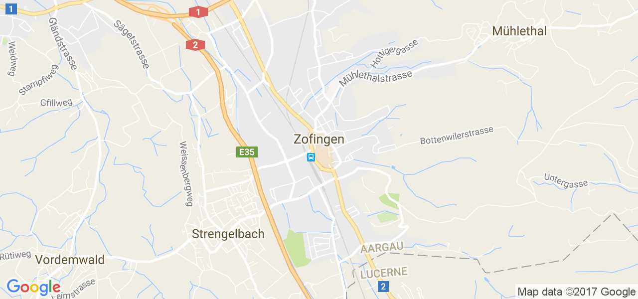 map de la ville de Zofingen