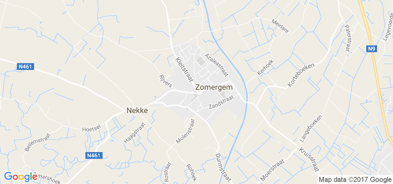 map de la ville de Zomergem