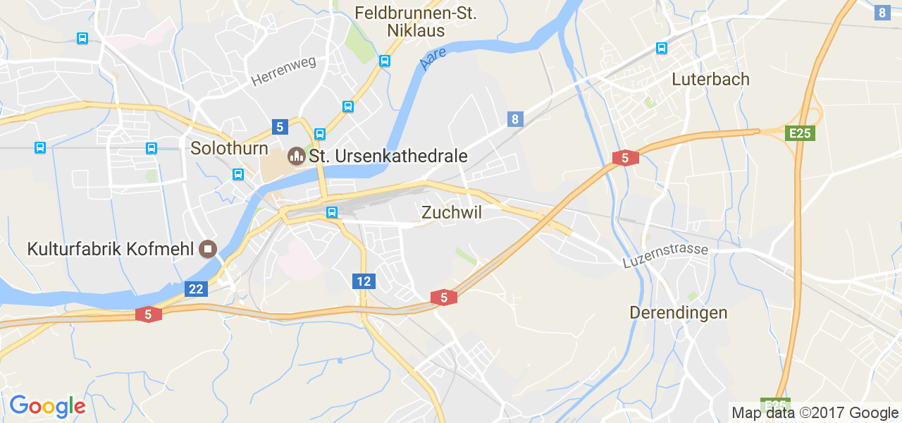 map de la ville de Zuchwil