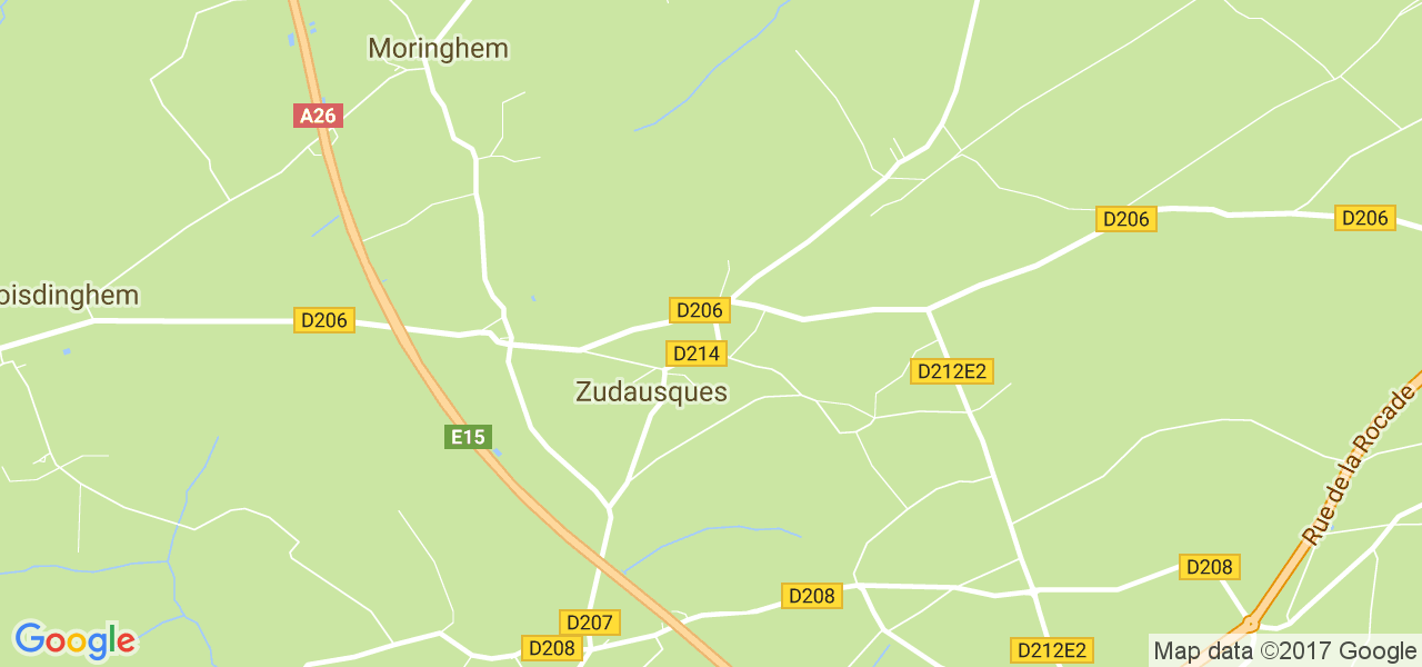 map de la ville de Zudausques