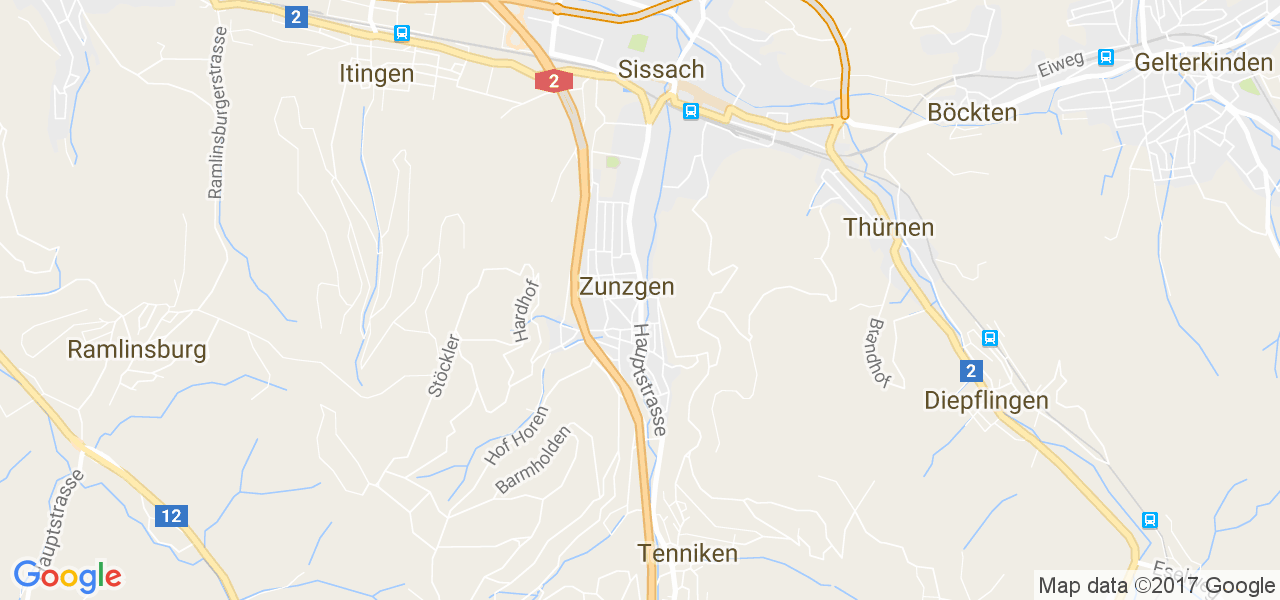 map de la ville de Zunzgen