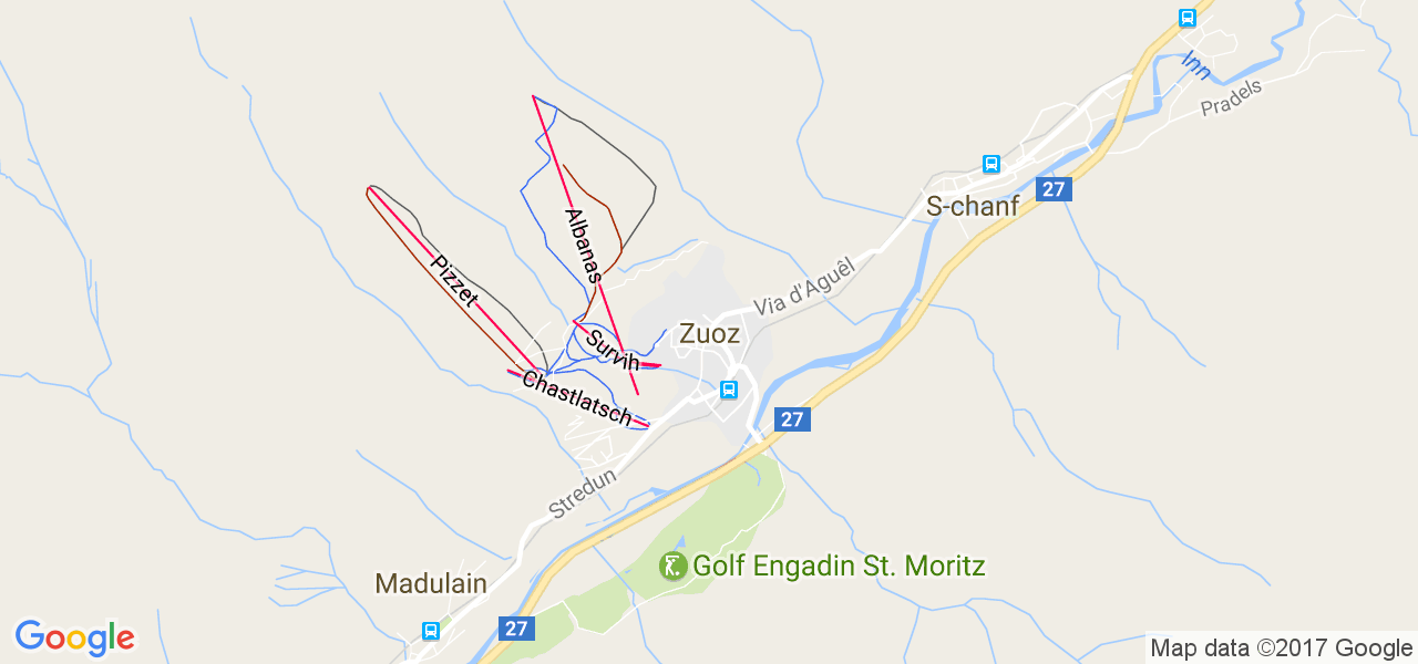 map de la ville de Zuoz