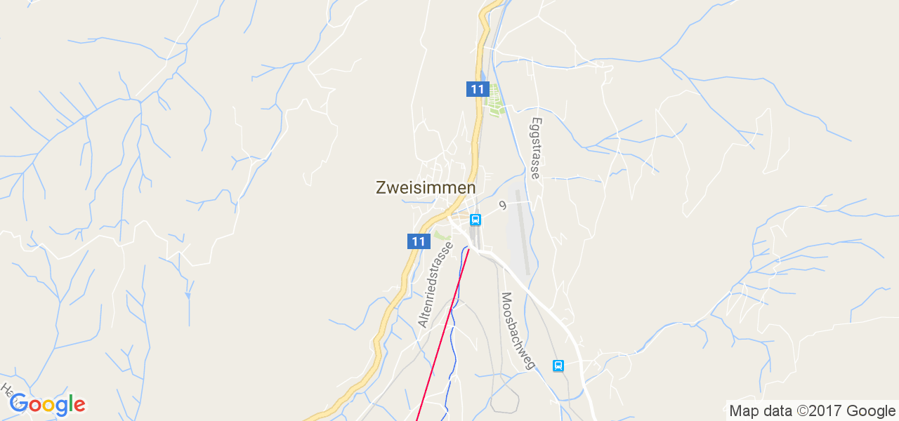 map de la ville de Zweisimmen