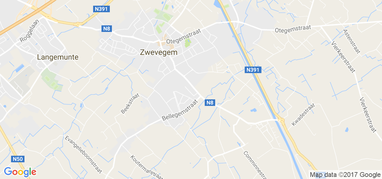 map de la ville de Zwevegem