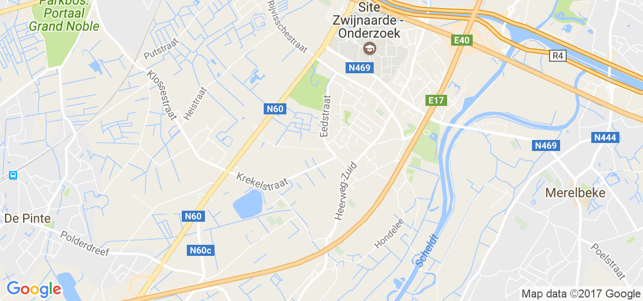 map de la ville de Zwijnaarde