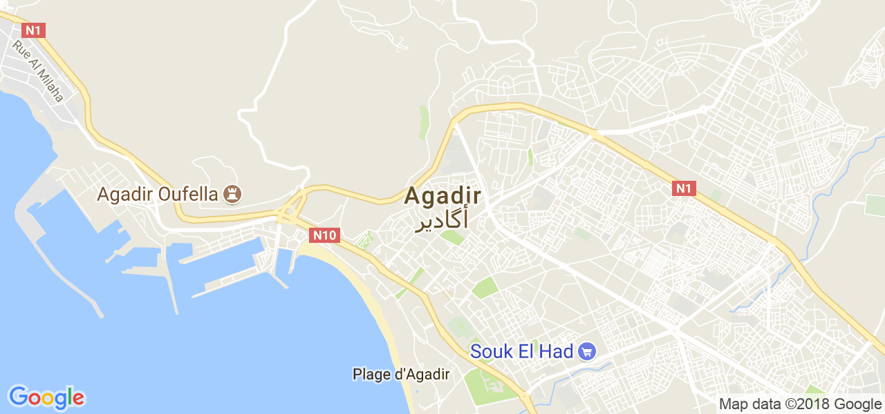 ﺧﺮﻳﻄﺔ أكادير