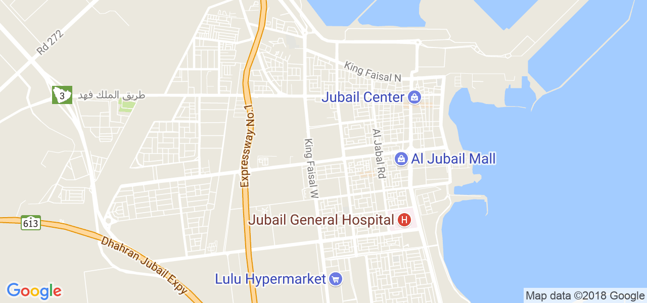 ﺧﺮﻳﻄﺔ الجبيل