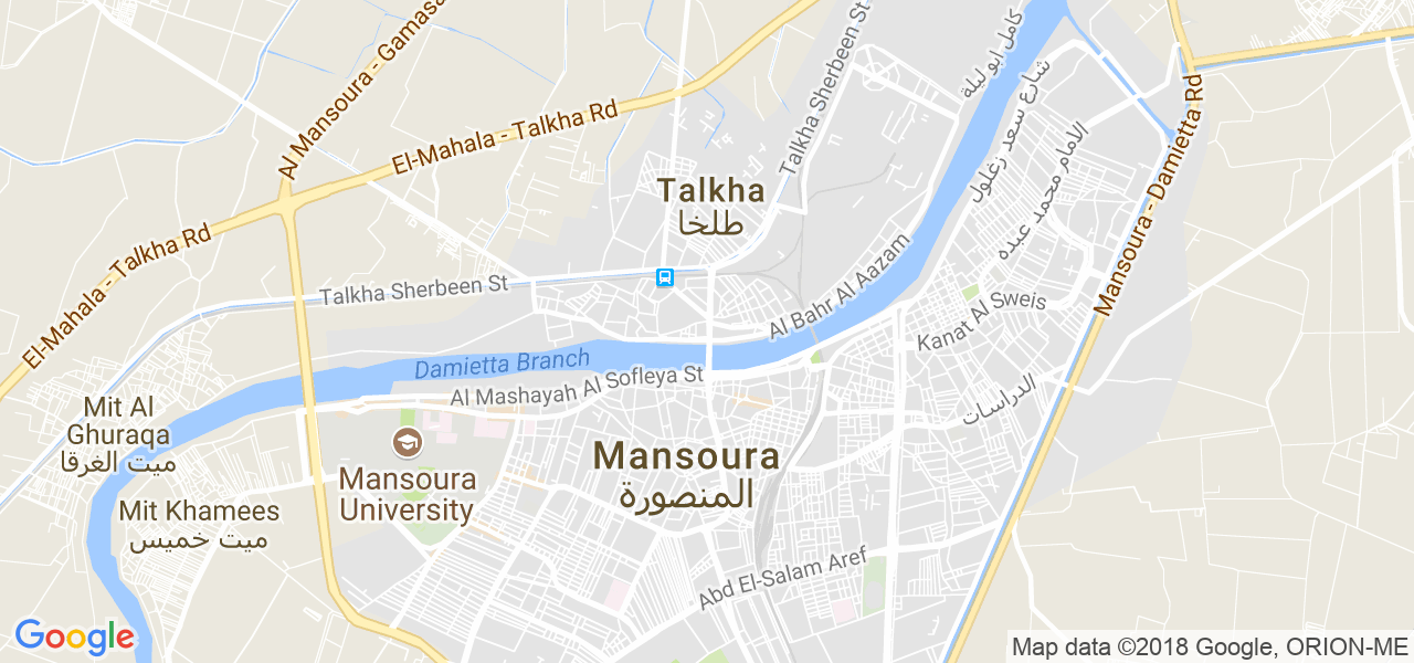 خريطة المنصورة